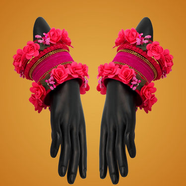 rani color floral bangles set: 2.8 (trb157rni-2.8)